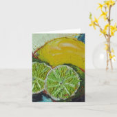 Carte de note citron vert (Fleur jaune)