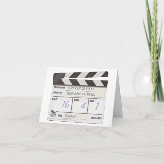 Carte de note CLAPPER BOARD - ajoutez votre propre (Devant)