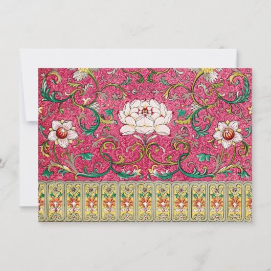 Carte de note classique en chinois rose et vert (Dos)