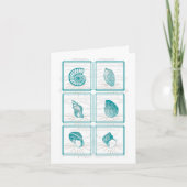 Carte de note Collage Coquillage Turquoise (Devant)