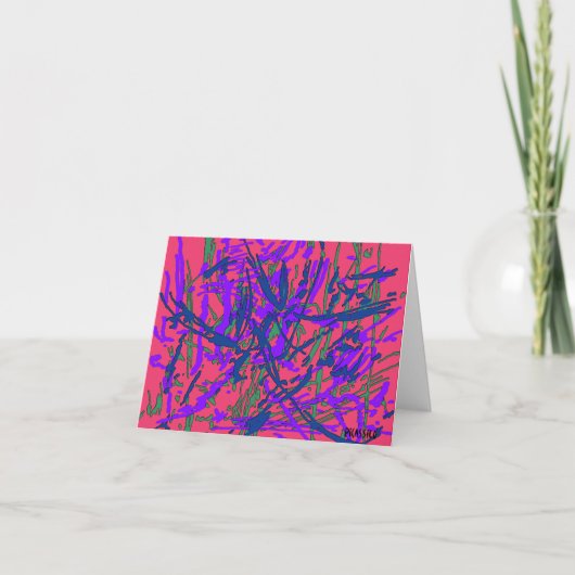 Carte de note colorée lumineuse de blanc d'art (Devant)