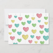 Carte de note colorée personnalisée avec coeurs (Dos)