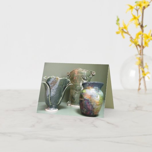 Carte de note Conception de poterie (Fleur jaune)