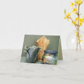 Carte de note Conception de poterie (Fleur jaune)