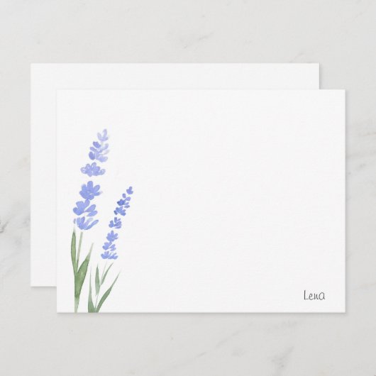 Carte de note couleur aquarelle (Devant / Derrière)