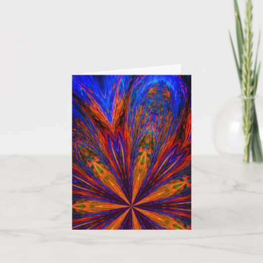 Carte de note Couleurs rouges bleues Abstraites (Devant)