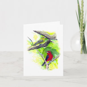 Carte de note Couple Scarlet Tanager