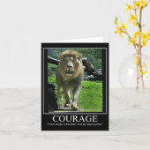 Carte de note COURAGE - Lion (Motivationnel) (Fleur jaune)