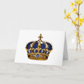 Carte de note Couronne Or Bleu (Fleur jaune)