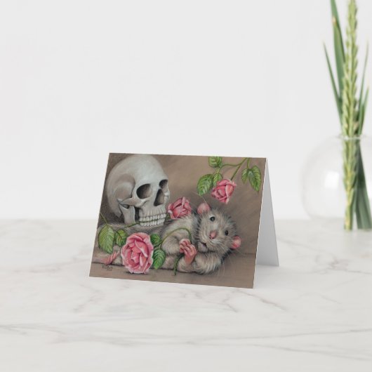 Carte de note crâne Rose (Devant)