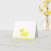 Carte de note Customisée Cute Yellow Duck (Fleur jaune)