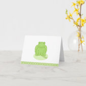 Carte de note Customisée Grenouille à lèvres verte (Fleur jaune)