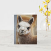 Carte de note Cute Alpaca (Fleur jaune)