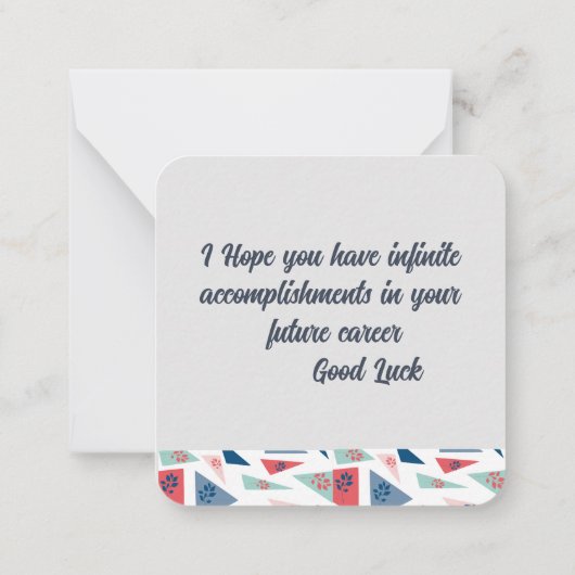 Carte de note d'adieu (Dos)