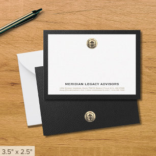 Carte de note d'affaires du logo Gold Seal raffiné