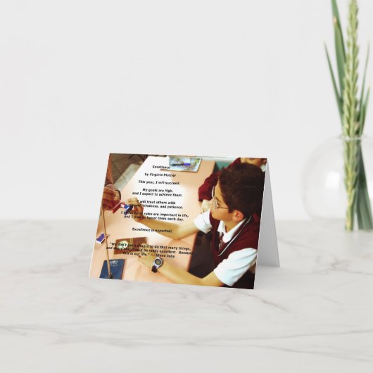 Carte de note d'affirmation de "excellence" (blanc (Devant)