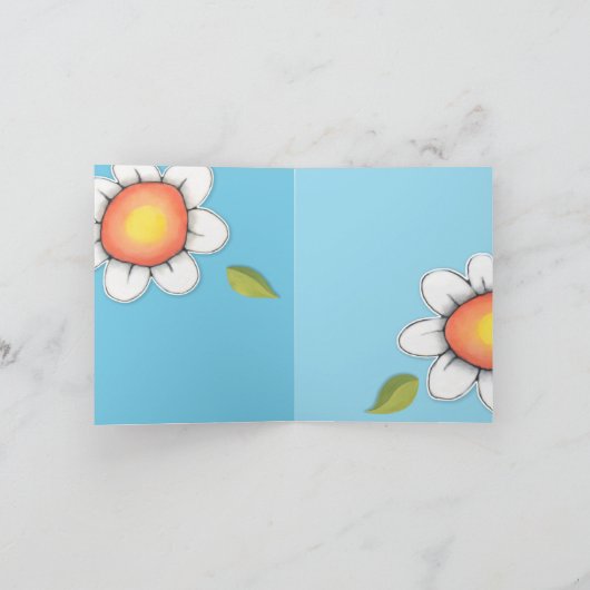 Carte de note Daisy Joy bleu rayures (Intérieur)