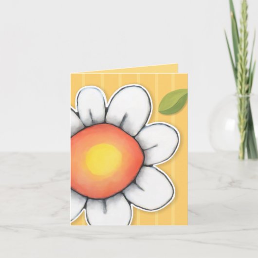 Carte de note Daisy Joy jaune rayures (Devant)
