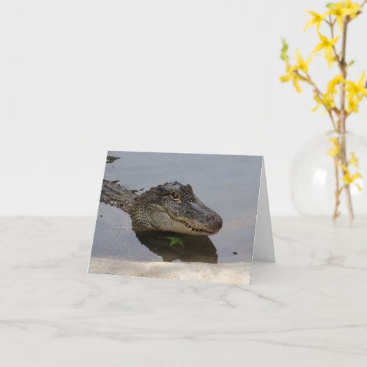 Carte de note d'alligator (Fleur jaune)