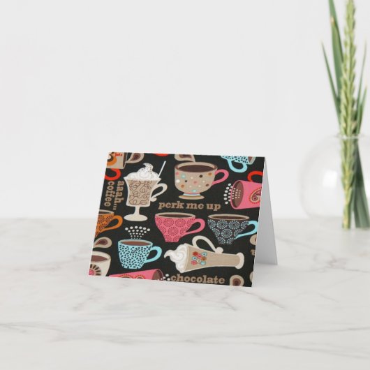 Carte de note d'amants de café de Latte de café (Devant)