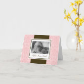 Carte de note Damas rose et Brown (Fleur jaune)