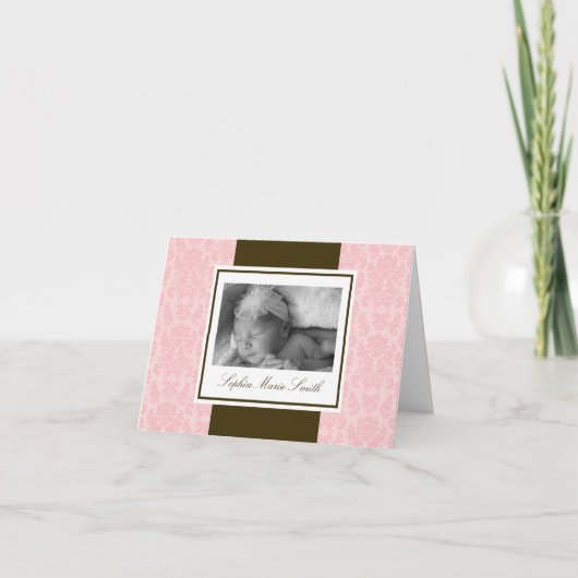 Carte de note Damas rose et Brown (Devant)