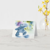 Carte de note "d'AMI d'HIVER" (Fleur jaune)