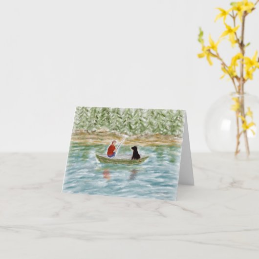 Carte de note d'amis de pêche (Fleur jaune)