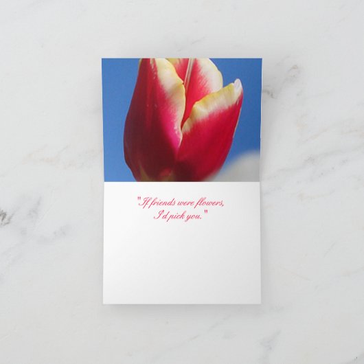 Carte de note d'amitié de tulipe (Intérieur)