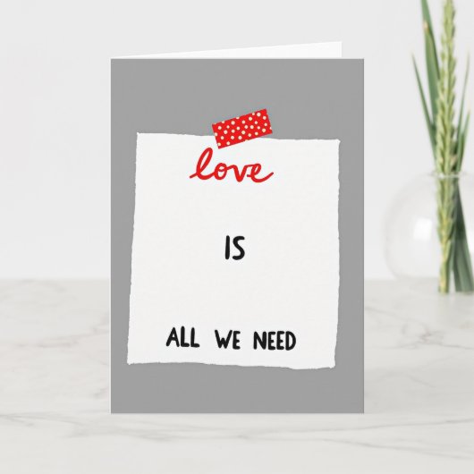 Carte de note d'amour à pois rouges (Devant)