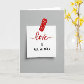 Carte de note d'amour à pois rouges (Fleur jaune)