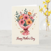 Carte de note d'amour Bouquet Floral (Fleur jaune)