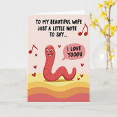 Carte de note d'amour de ver pour femme (Fleur jaune)