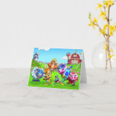 Carte de note d'animaux de ferme de GiggleBellie (Fleur jaune)