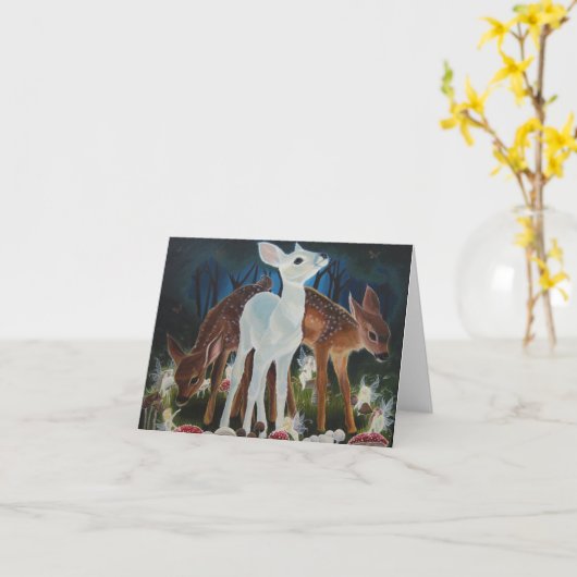 Carte de note d'anneau de Faery de faon (Fleur jaune)