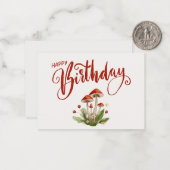 Carte de note d'anniversaire botanique de champign (Devant/Arrière en situation)