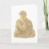 Carte de note d'anniversaire Budda Rhinestone or j (Devant)