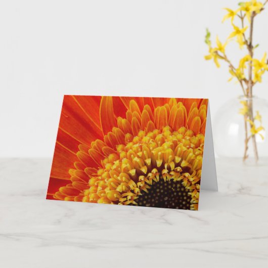 Carte de note d'anniversaire orange jaune (Fleur jaune)