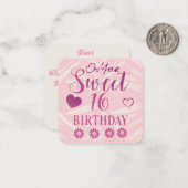 Carte de note d'anniversaire Sweet 16 (Devant/Arrière en situation)