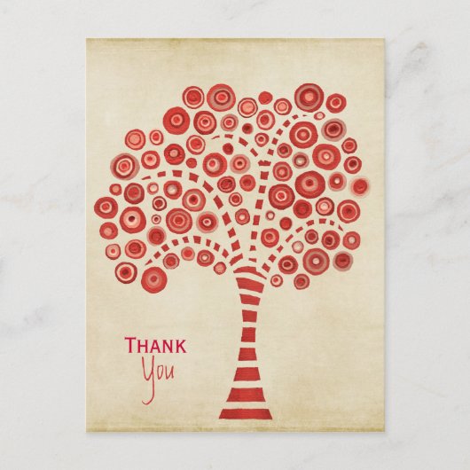 Carte de note d'appréciation du Merci Red Tree (Devant)