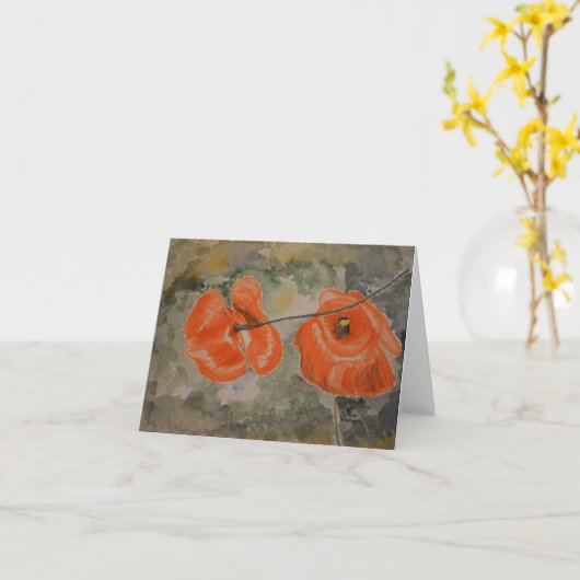 Carte de note d'aquarelle (Fleur jaune)