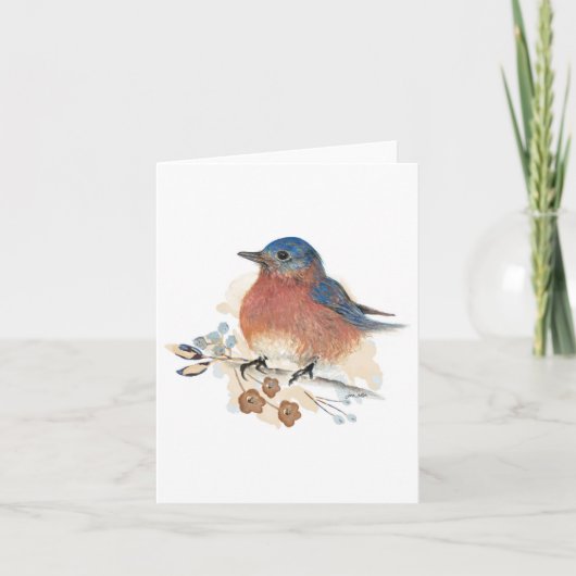 Carte de note d'aquarelle Bluebird (Devant)