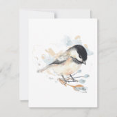 Carte de note d'aquarelle Chickadee Cute (Devant)