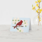 Carte de note d'aquarelle de cardinal et de (Fleur jaune)