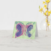 Carte de note d'aquarelle de papillon (Fleur jaune)