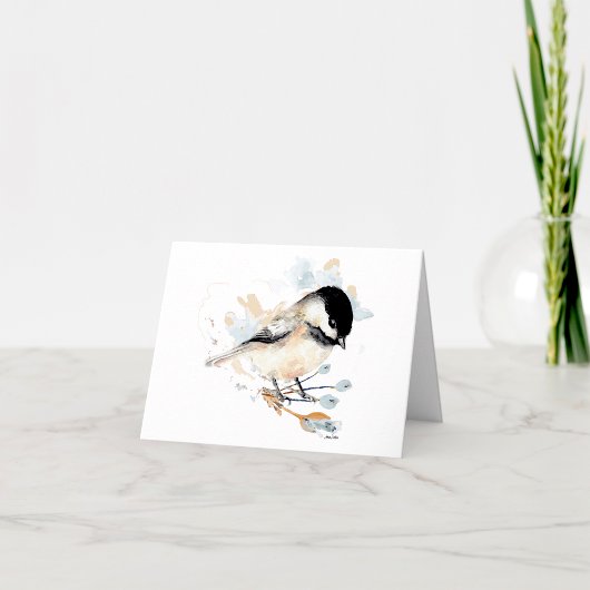 Carte de note d'aquarelle de poulet