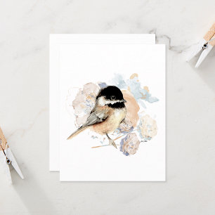 Carte de note d'aquarelle de poulet