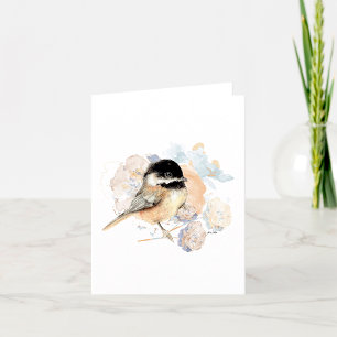 Carte de note d'aquarelle de poulet