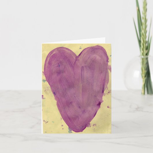 Carte de note d'aquarelle de Purple Heart (Devant)