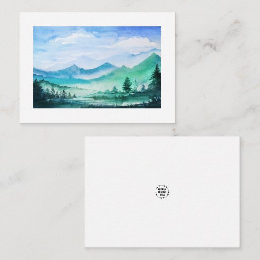 carte de note d'aquarelle du paysage (Devant / Derrière)